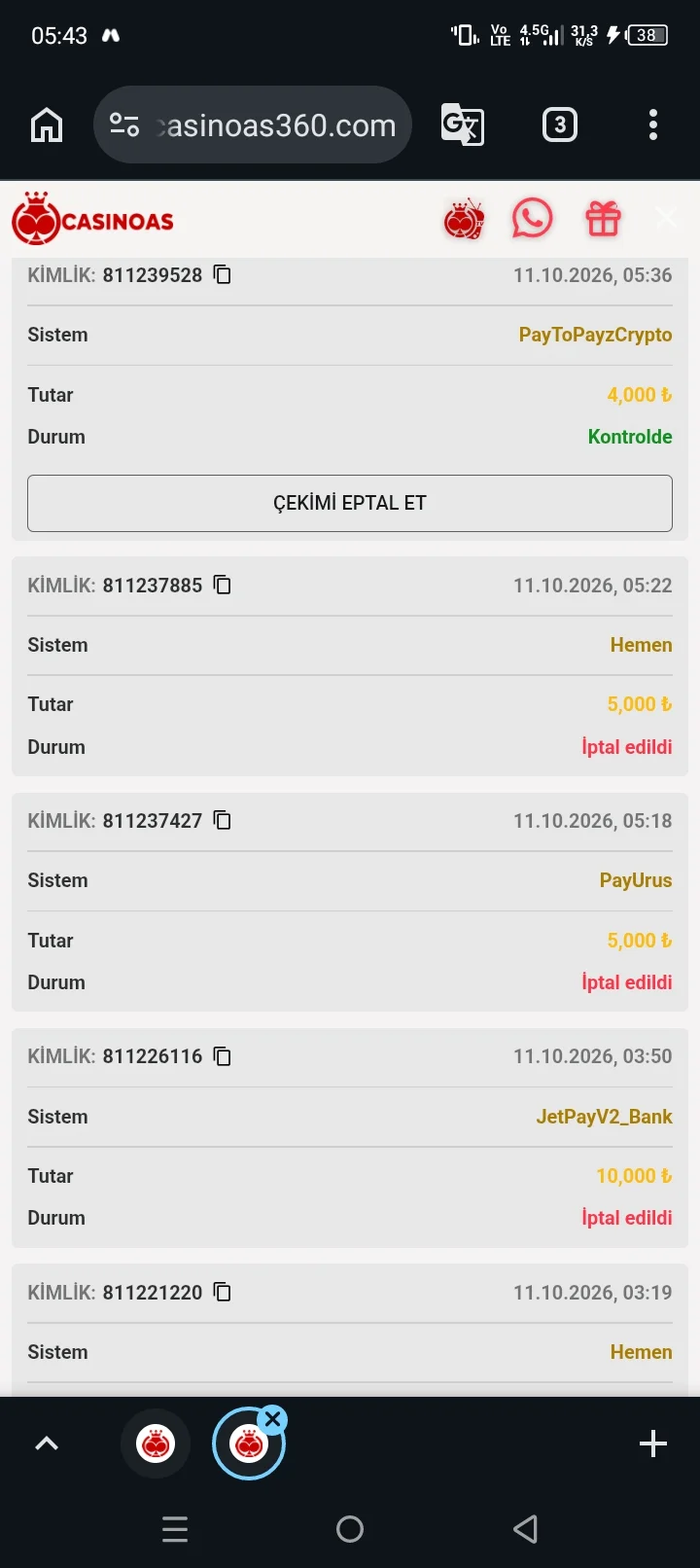 Casinoas şikayet görseli
