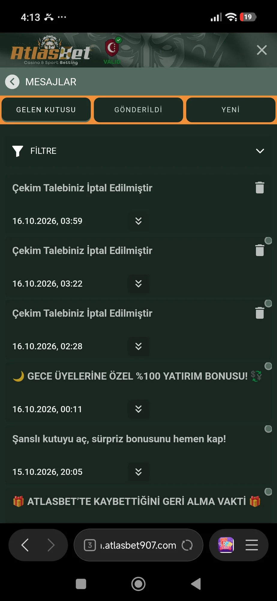 Atlasbet şikayet görseli